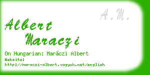 albert maraczi business card